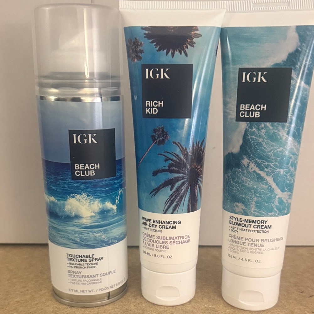 IGK Beach Club Hair Styling Trio - Blue and White